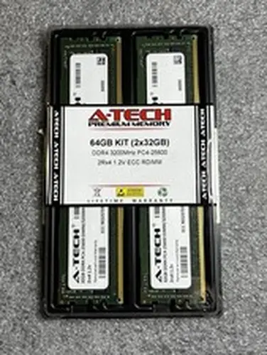 A-Tech 64GB 2x32GB DDR4-3200 PC4-25600 ECC Registered RDIMM Server RAM