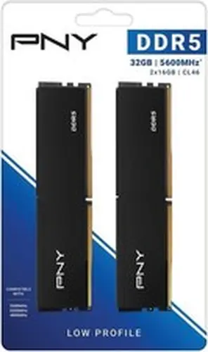 PNY DDR5 32GB (2x16GB) 5600MHz CL46 Low Profile Desktop Memory Kit