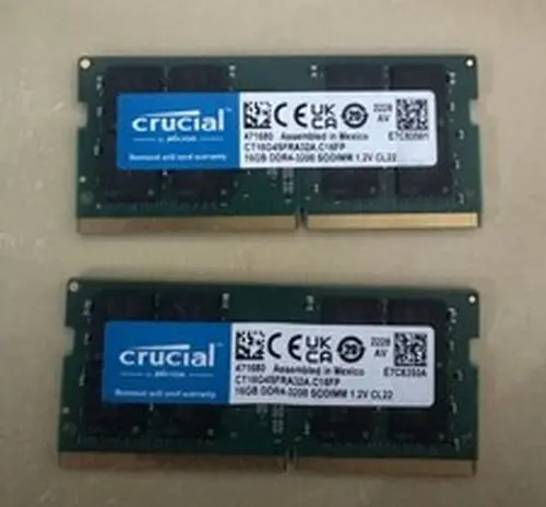 Crucial 32GB DDR4-3200 SODIMM Laptop Memory RAM (2x16GB)