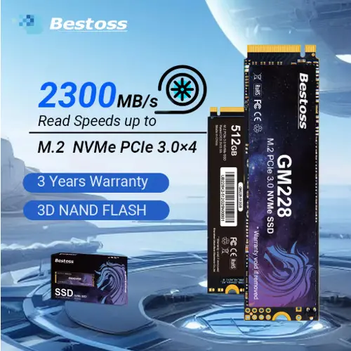Bestoss M.2 2280 NVMe SSD PCIe 3.0x4 256GB 512GB 1TB 2TB Gaming Laptop Drive