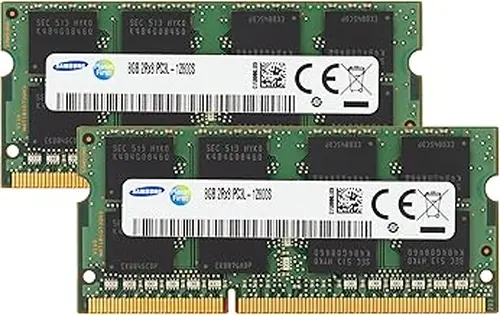 Samsung 16GB (2x8GB) DDR3/DDR3L 1600MHz PC3L-12800 (PC3-12800) CL11 SODIMM 2Rx8 Dual Rank 1.35V 204-Pin Laptop, Notebook RAM Memory