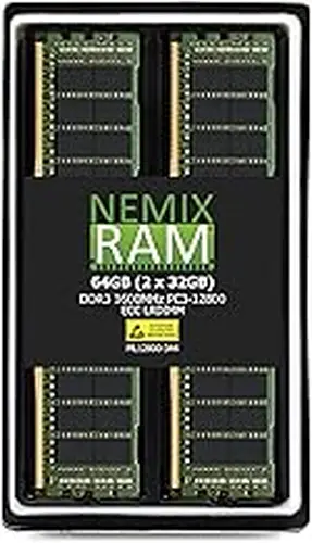 NEMIX RAM 64GB (2X32GB) DDR3 1600MHz PC3-12800 4Rx4 1.5V 240-PIN ECC LRDIMM Load Reduced Server Memory KIT