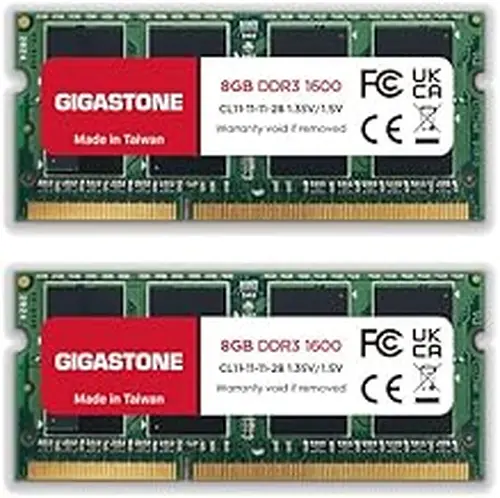 GIGASTONE DDR3 RAM 16GB Kit (2x8GB) 1600MHz (1333MHz) PC3-12800 SODIMM 204 Pin Unbuffered Non ECC for Laptop
