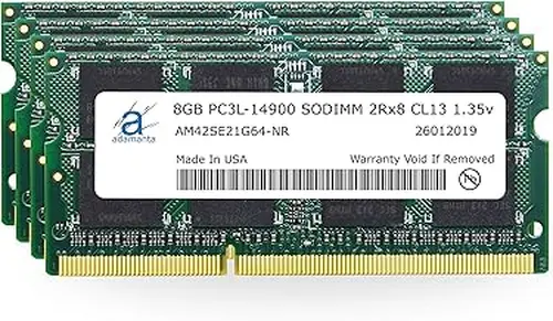 Adamanta 32GB (4x8GB) Apple Memory Upgrade Compatible with Late 2015 iMac 27" Retina 5K Display DDR3/DDR3L 1867Mhz PC3L-14900 SODIMM 2Rx8 CL13 1.35v RAM DRAM