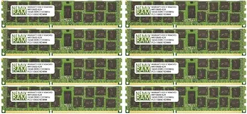 NEMIX RAM 128GB (8X16GB) DDR3 1333MHz PC3-10600 2Rx4 1.5V 240-PIN ECC RDIMM Registered Server Memory KIT Compatible with Apple Mac Pro 2009 2010 2012