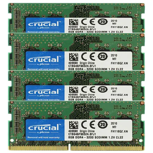 Crucial DDR4 8GB 16GB 32GB 3200 MHZ PC4-25600 Laptop SODIMM Non-ECC 260-Pin 1.2V