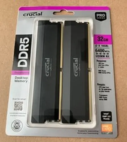 Crucial Pro 32GB (2x16GB) DDR5-6400 PC5-51200 Desktop Memory RAM