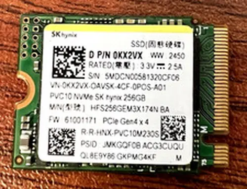 Sk Hynix 256GB HFS256GEM3X174N M.2 PCIe Internal SSD 0KX2VX