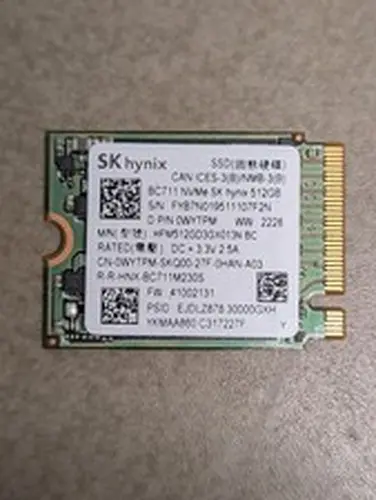 SK Hynix 512GB NVMe PCIe M2 2230 SSD BC711 30mm HFM512GD3GX013N