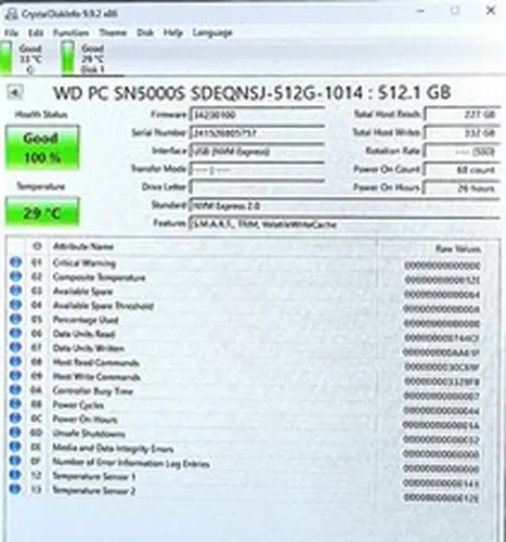 SDEQNSJ-512G-1014 WD PC SN5000S NVMe 512GB 2280 PCIe Gen4 x4 SSD