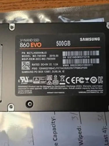 Samsung 860 EVO 500gb SATA III V-nand SSD Mz-76e500 321N
