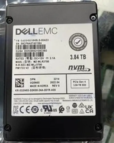 DELL Samsung PM1733 3.84TB SSD U.2 NVME PCIE MZWLR3T8HBLS-00AD3 100% Health