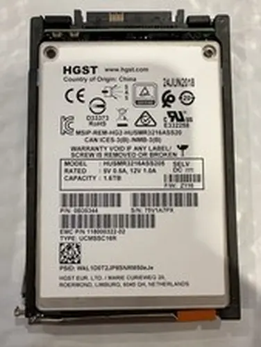 HUSMR3216ASS205 HGST 1.6TB SAS 12Gbps 2.5in SSD EMC 118000322
