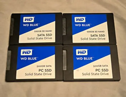 LOT OF 4 Western Digital WD Blue 500GB 2.5" SATA SSD WDS500G2B0A WDS500G1B0A PC