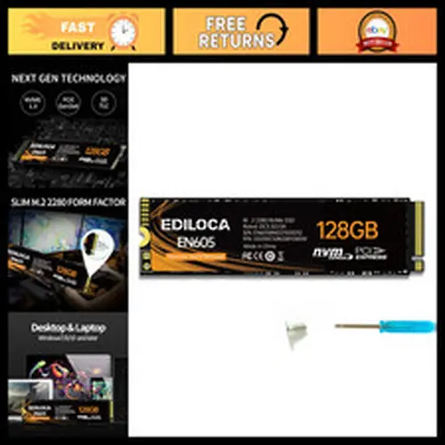 128GB M.2 NVMe PCIe Gen3 SSD Internal Hard Drive - 1130/400 MB/s, Laptop & PC Co