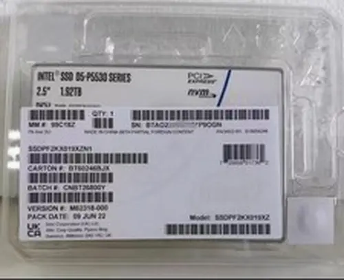 Intel D5 P5530 Series 1.92TB U.2 NVME PCIe SSDPF2KX019XZN1 Solid State Drive