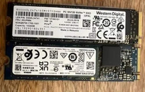 Lot of 2 Mixed brands M2 SATA 1TB 2280 Solid State Drive.