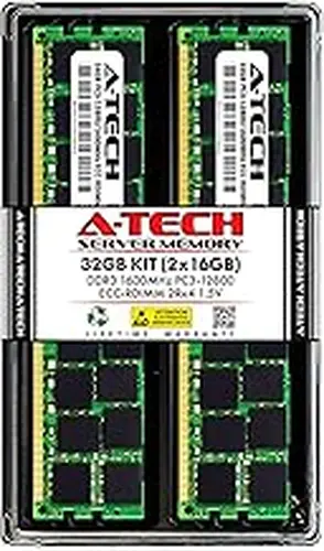 A-Tech 32GB Kit (2x16GB) Memory RAM for HP ProLiant DL380 G8 - DDR3 1600MHz PC3-12800 ECC Registered RDIMM 2Rx4 1.5V - Server
