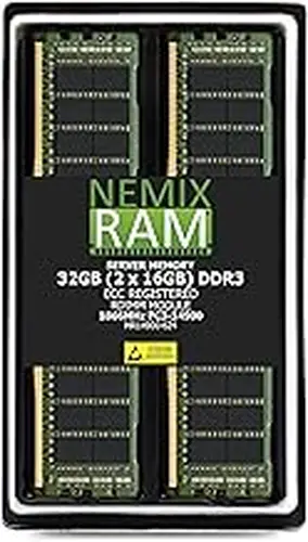 NEMIX RAM 32GB (2X16GB) DDR3 1866MHZ PC4-14900 2Rx4 1.5V CL13 240-PIN ECC RDIMM Registered Server Memory KIT Compatible with Apple Mac Pro 2013 MacPro6,1