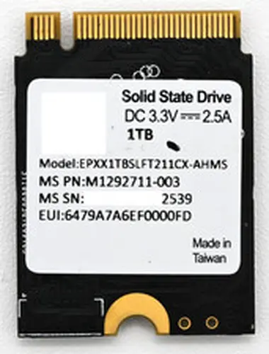 1TB MS M.2 2230 NVMe PCIe 4.0x2 SSD EPXX1TBSLFT211CX-AHMS Xbox Pull M1292711-003