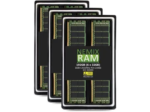 NEMIX RAM 192GB (6X32GB) DDR4 2933MHZ PC4-23400 2Rx4 1.2V 288-PIN ECC RDIMM KIT Registered Server Memory