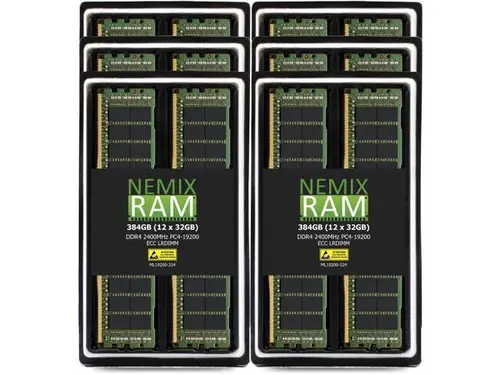 NEMIX RAM 384GB (12X32GB) DDR4 2400MHZ PC4-19200 2Rx4 1.2V 288-PIN ECC LRDIMM Load Reduced Server Memory KIT