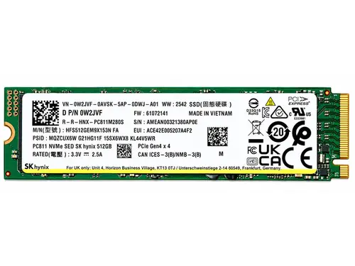 SK hynix PC811 512GB NVMe PCIe Gen4 x4 M.2 Internal SSD 2280 Solid State Drive - 0W2JVF