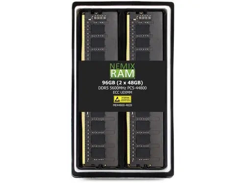 NEMIX RAM 96GB (2X48GB) DDR5 5600MHZ PC5-44800 2Rx8 1.1V CL46 288-PIN ECC Unbuffered UDIMM KIT Compatible with ASUS ProArt X670E-CREATOR WiFi...