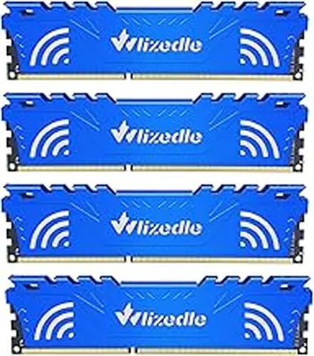 DDR3 RAM 32GB Kit (4x8GB) 1333MHz CL9 UDIMM, Desktop Memory Module PC3-10600 240-Pin 1.5V 2Rx8 Dual Rank Non-ECC Unbuffered PC Computer RAM Stick Upgrade - Blue