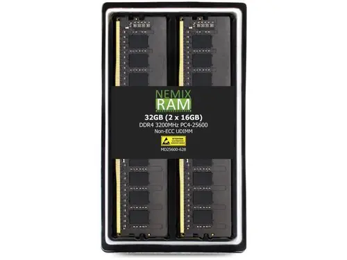 NEMIX RAM 32GB (2X16GB) DDR4 3200MHZ PC4-25600 2Rx8 1.2V CL22 288-PIN NON-ECC Unbuffered UDIMM Desktop PC Memory KIT Compatible with ASRock...