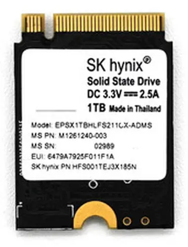 1TB MS M.2 2230 NVMe PCIe 4.0x2 SSD EPSX1TBHLFS211CX-ADMS Microsoft