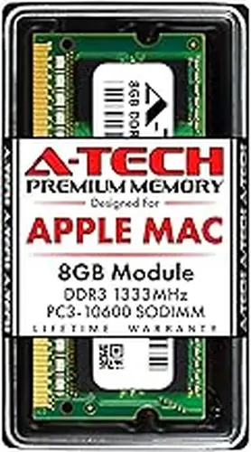 A-Tech 8GB RAM for Apple MacBook Pro (Early/Late 2011), iMac (Mid 2010 27 inch 4-Core, Mid 2011 21.5/27 inch), Mac mini (Mid 2011) | DDR3 1333MHz PC3-10600 204-Pin SODIMM Memory Upgrade Module