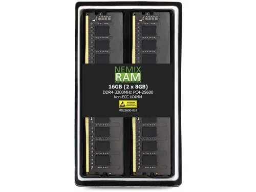 NEMIX RAM 16GB (2X8GB) DDR4 3200MHZ PC4-25600 1Rx8 1.2V CL22 288-PIN Non-ECC Unbuffered UDIMM Desktop PC Memory KIT Compatible with ASRock B450M...