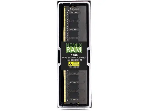 NEMIX RAM 32GB (1X32GB) DDR5 5600MHZ PC5-44800 2Rx8 1.1V CL46 288-PIN Non-ECC Unbuffered UDIMM Desktop PC Memory Compatible with ASRock Z790 Nova...