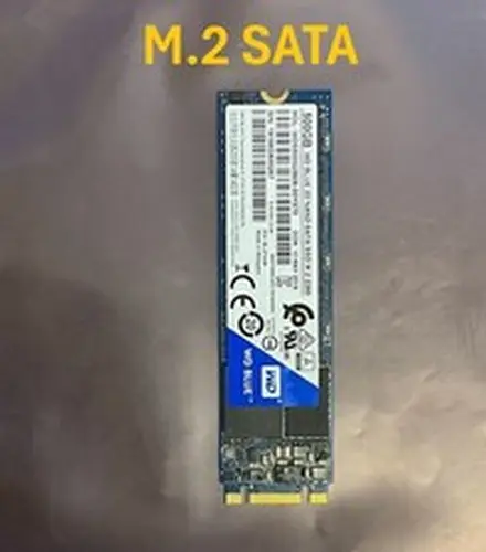 B+M Key SATA WD Western Digital Blue 500GB M.2 2280 TLC DRAM SSD - 88% or Better
