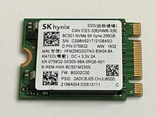SK Hynix 256GB 2230 NVMe m.2 SSD Solid State Drive HFM256GDGTNG-83A0A Dell 759G2