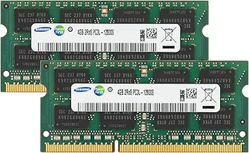 Samsung 8GB (2x4GB) DDR3/DDR3L 1600MHz PC3L-12800 (PC3-12800) CL11 SODIMM 2Rx8 Dual Rank 1.35V 204-Pin Laptop, Notebook RAM Memory