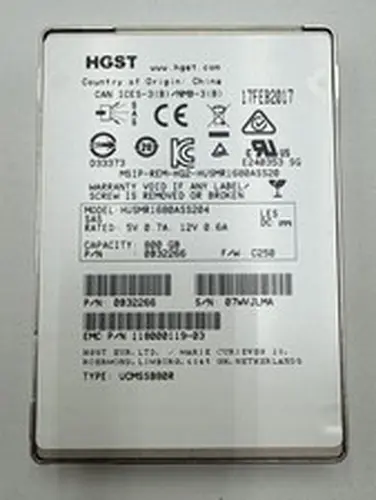 HGST EMC HUSMR1680ASS204 2.5" 800GB SAS 12Gb/s Server SSD - 118000119-03