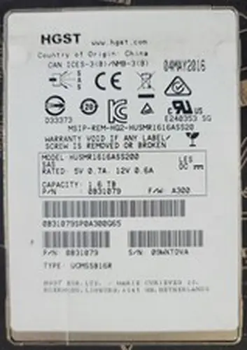 HGST 1.6TB SAS 12G RI SFF 2.5" SSD 0B31079 HUSMR1616ASS200