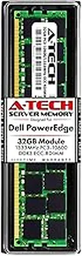 A-Tech 32GB RAM for Dell PowerEdge T320, T420, T620 Tower Servers | DDR3 1333MHz ECC-RDIMM PC3-10600 4Rx4 1.5V 240-Pin ECC Registered DIMM Server Memory Upgrade Module