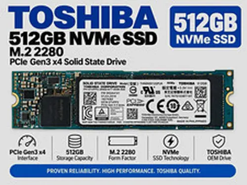 Toshiba 512GB NVMe PCIe Gen3 x4 M.2 2280 Internal SSD THNSN5512GPUK