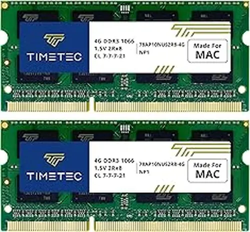 Timetec 8GB KIT(2x4GB) Compatible for Apple DDR3 1067MHz / 1066MHz PC3-8500 CL7 for Mac Book, Mac Book Pro, iMac, Mac mini (Late 2008, Early/Mid/Late 2009, Mid 2010) SODIMM Memory MAC RAM Upgrade