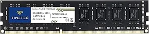 Timetec 8GB DDR3 / DDR3L 1333MHz PC3-10600 Non-ECC Unbuffered 1.5V / 1.35V CL9 2Rx8 Dual Rank 240 Pin UDIMM Desktop Memory RAM Module Upgrade (8GB)