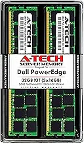 A-Tech 32GB (2x16GB) RAM for Dell PowerEdge T320, T420, T620 Tower Servers | DDR3 1600MHz ECC-RDIMM PC3-12800 2Rx4 1.5V 240-Pin ECC Registered DIMM Server Memory Upgrade Kit