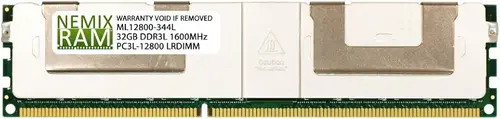 NEMIX RAM 32GB (1X32GB) DDR3 1600MHz PC3-12800 4Rx4 1.35V 240-PIN ECC LRDIMM Load Reduced Server Memory
