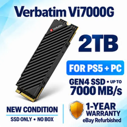 Verbatim Vi7000G 2TB SSD PS5 + PC✓Heatsink✓7,000 MB/s PCIe4.0 Gen4✓NEW✓WARRANTY
