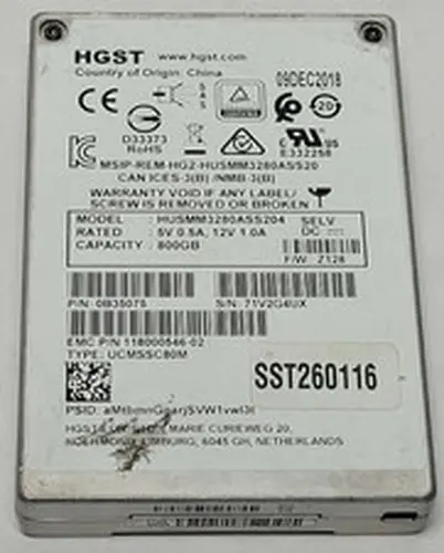 HGST 800GB SAS SSD 2.5" SOLID STATE DRIVE HUSMM3280ASS204 0B35075 96%+ HEALTH