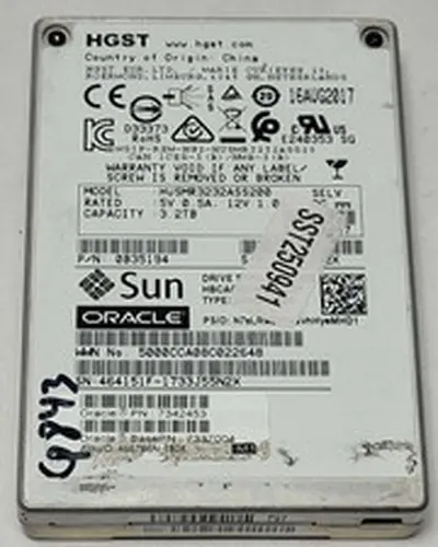 HGST SUN ORACLE 3.2TB SAS SSD 2.5" HUSMR3232ASS200 0B35194 7337004 100% HEALTH