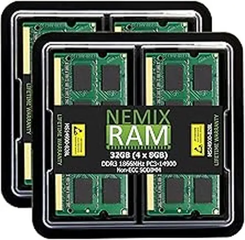 NEMIX RAM 32GB (4X8GB) DDR3 1866MHZ PC3-14900 2Rx8 1.35V 204-PIN Non-ECC SODIMM Laptop Memory KIT Compatible with Apple iMac 27" Late 2015 with Retina 5K Display