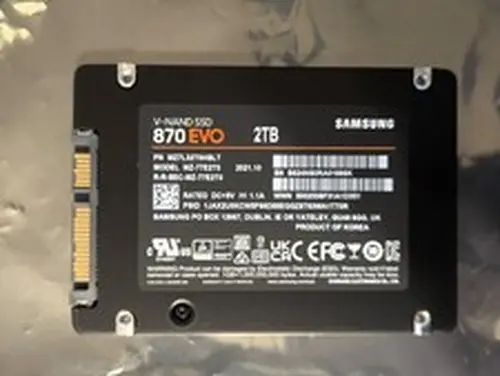 Samsung 870 EVO 2TB 2.5in SATA III Internal SSD Black MZ-77E2T0B/AM